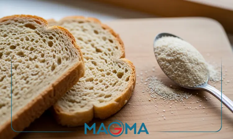 نان بدون گلوتن تهیه شده با جایگزینهای زانتان گام.